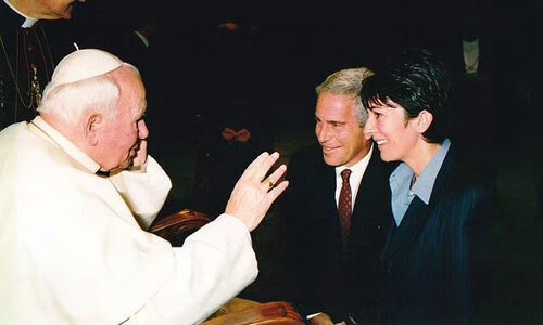 Epstein, Maxwell and the Pope in 2000.jpg